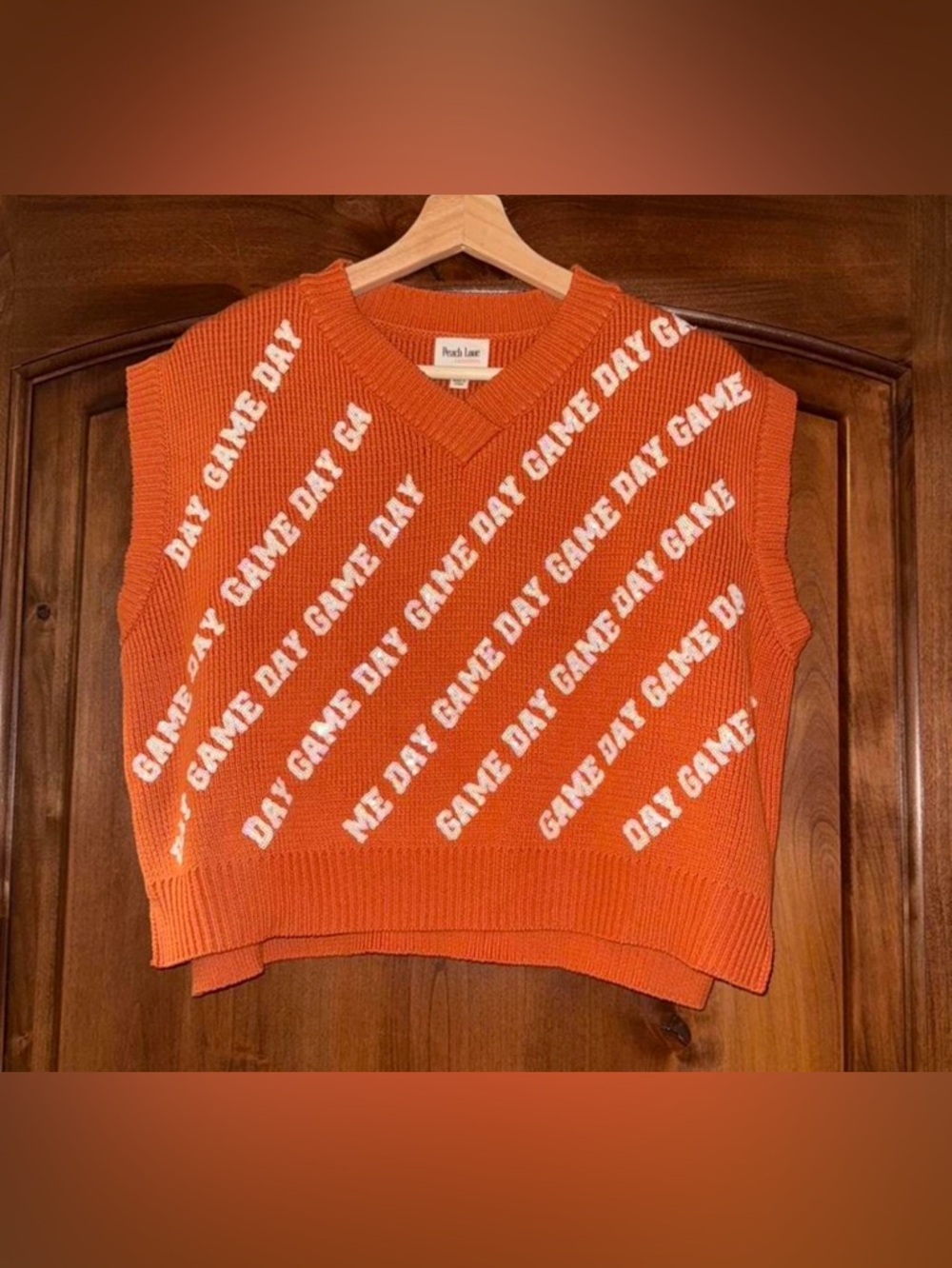 Peach Love Orange 'Game Day' Knit Vest